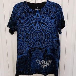 Blue and black Cancun male tshirt